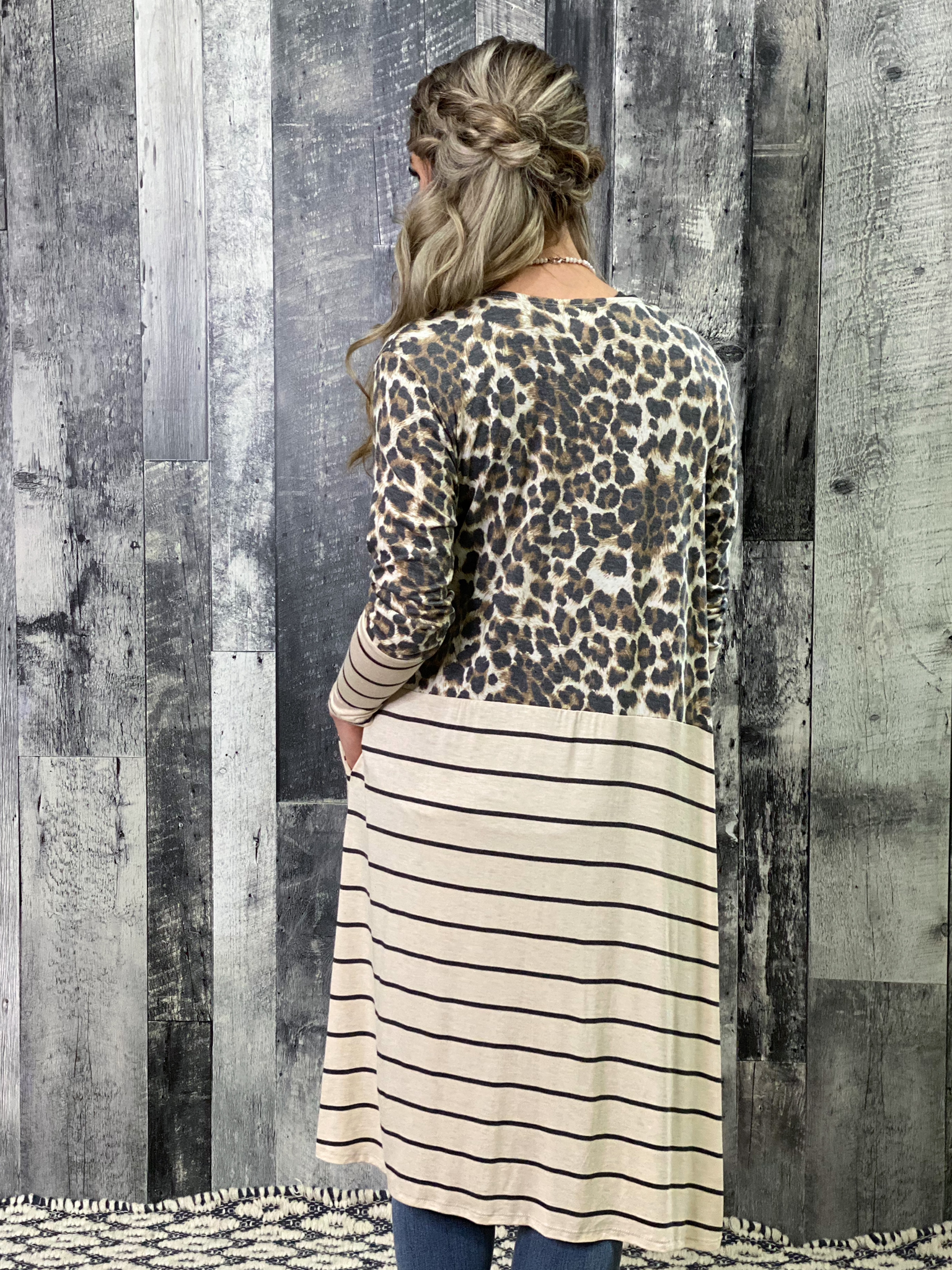 Leopard and Striped Duster Cardigan