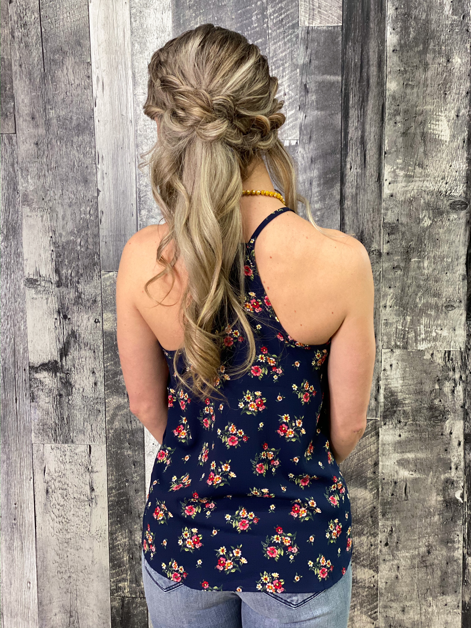 Navy Floral Tank