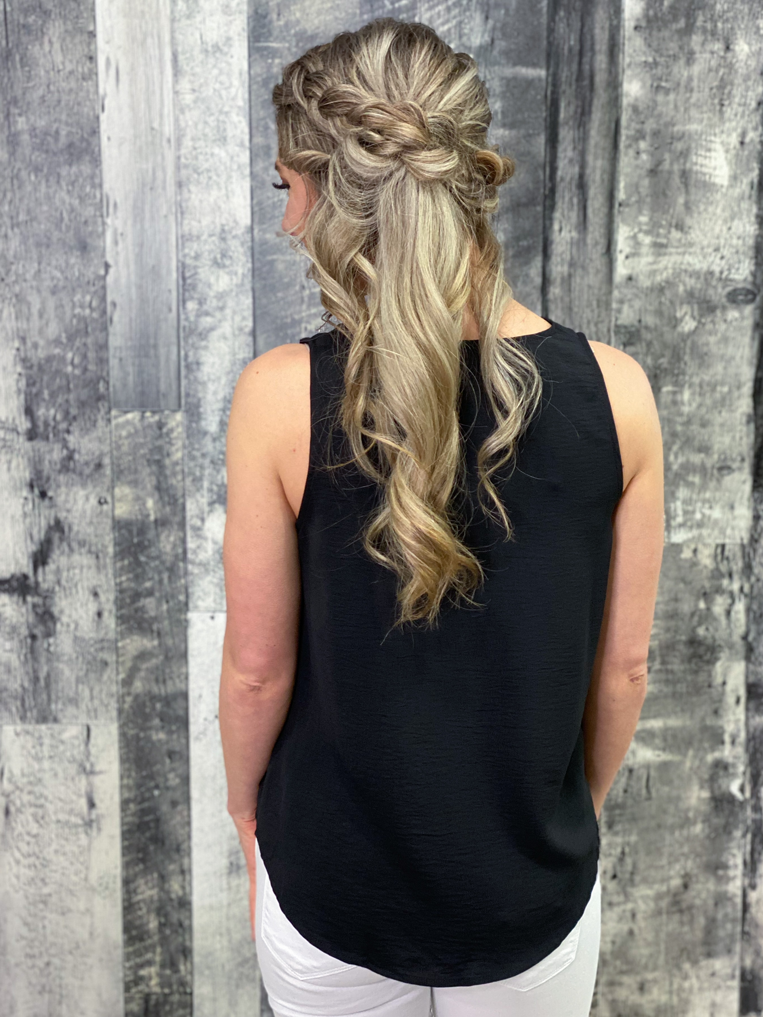 Black Scalloped Tank