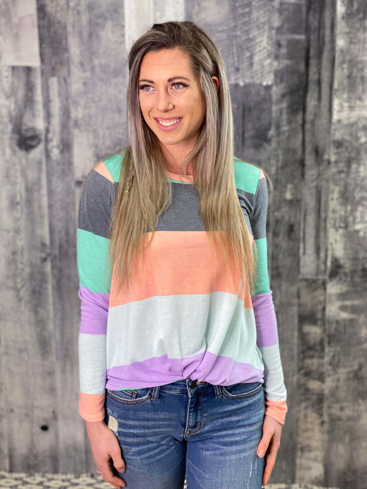 Striped Front Twist Top LCK6