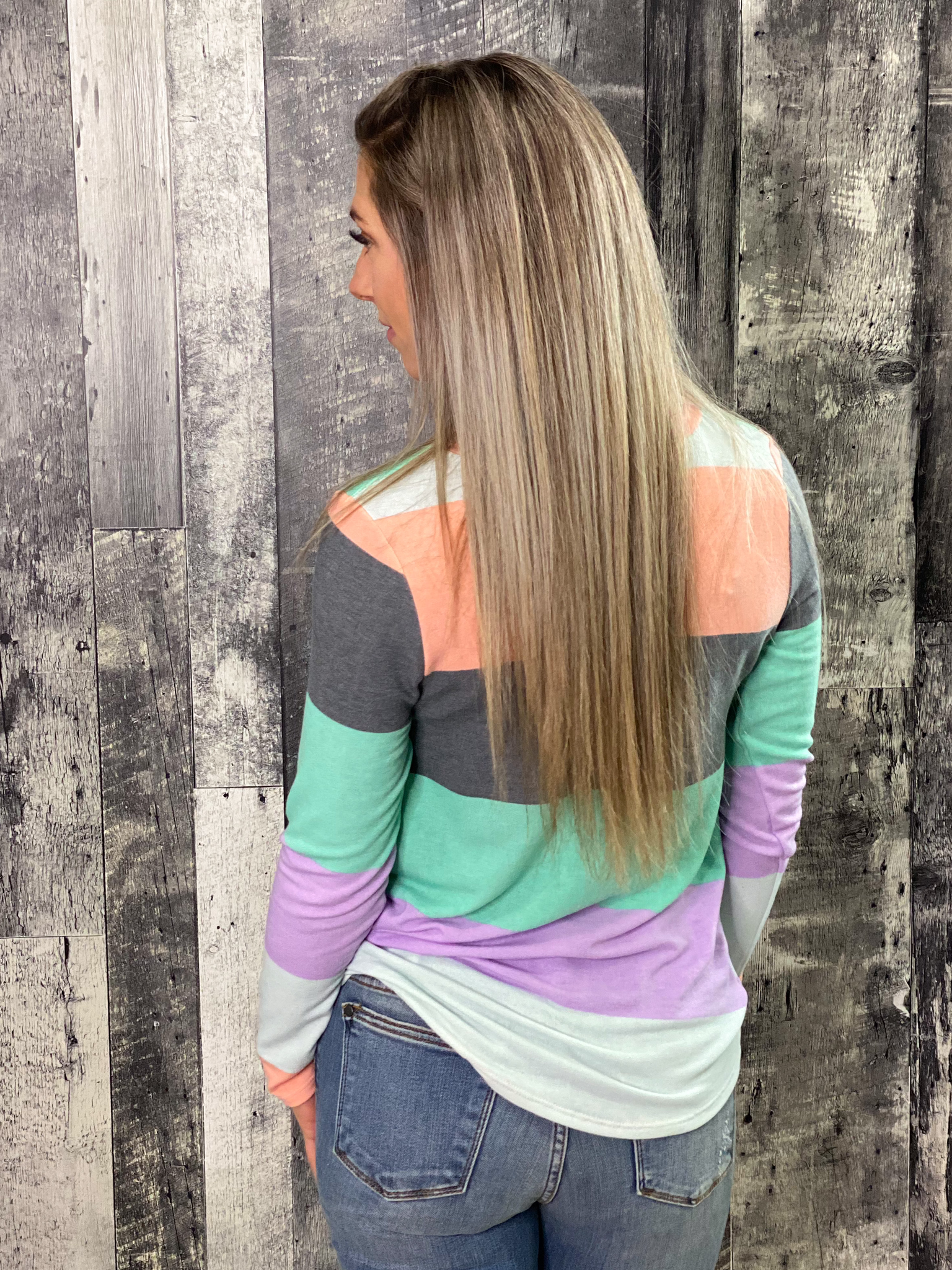 Striped Front Twist Top
