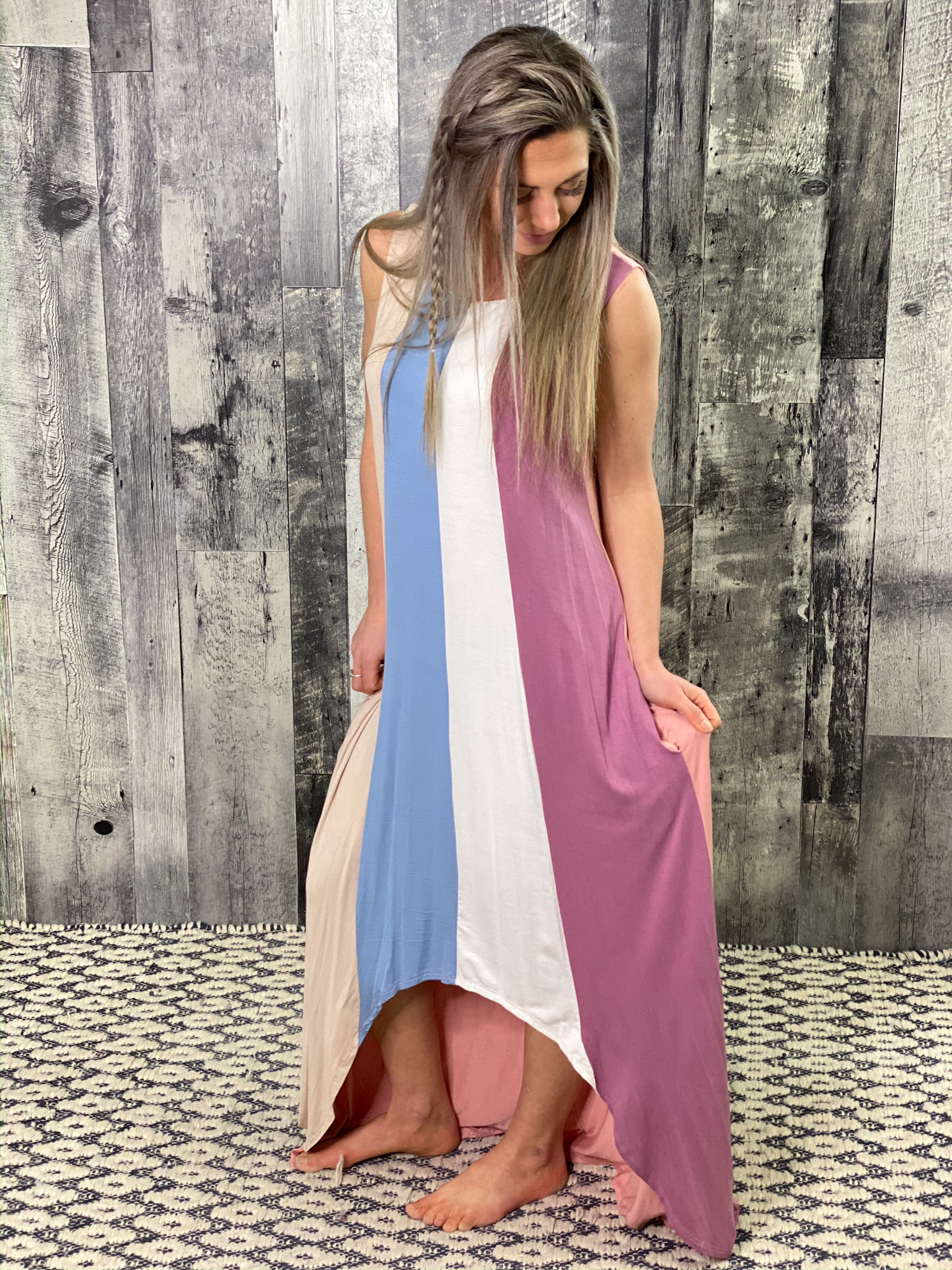 Striped Long Maxi Dress - only XL available
