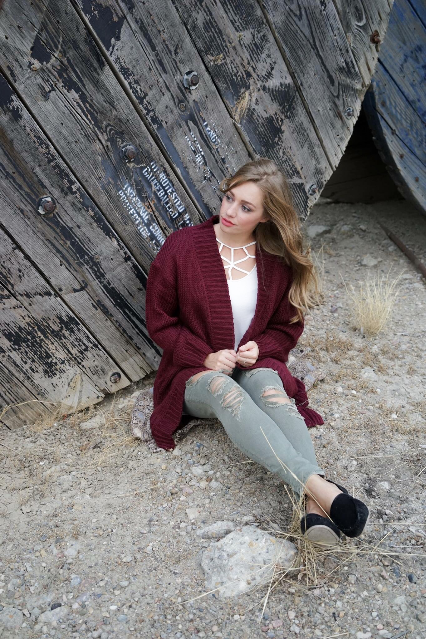 Wine By Nine Chunky Cardigan 99082
