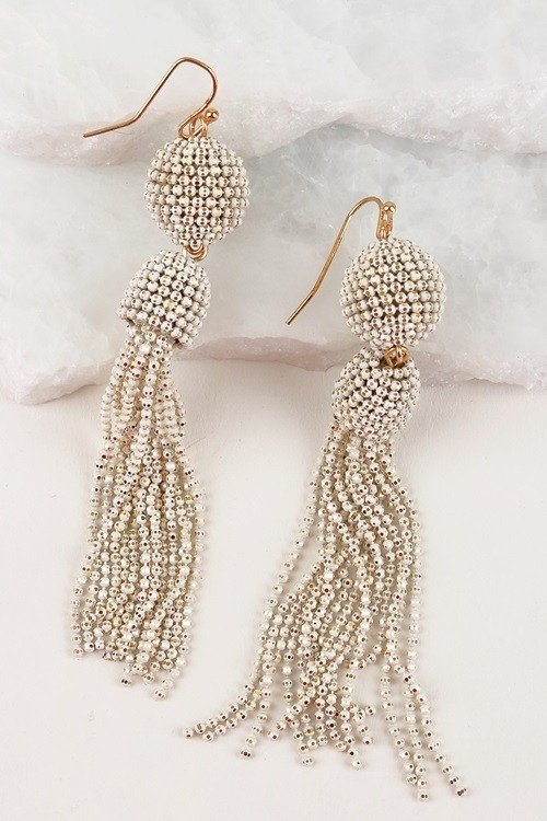 Ball and Tassel Earrings - 3 Colours