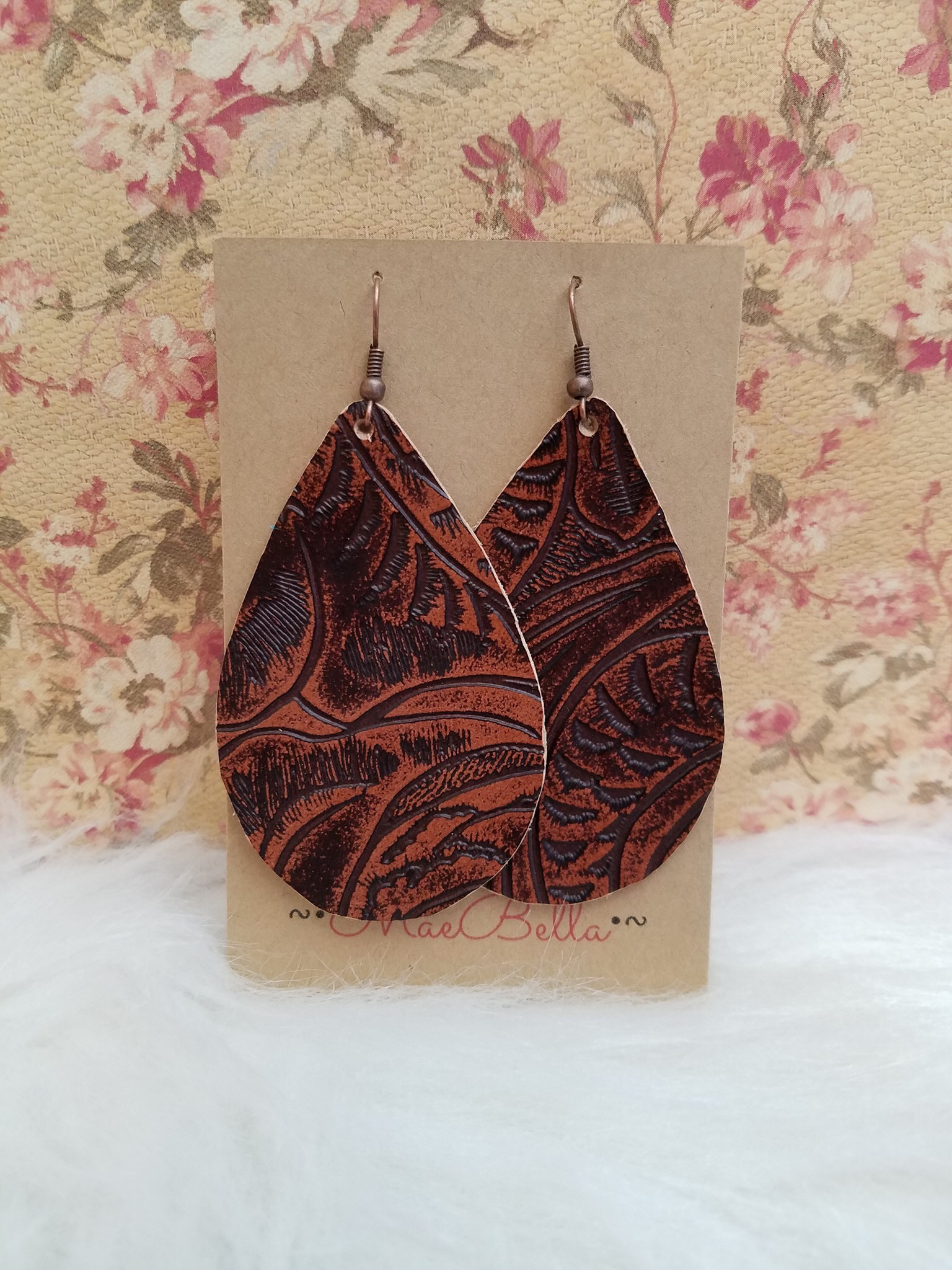 Tooled Leather Earrings 99255