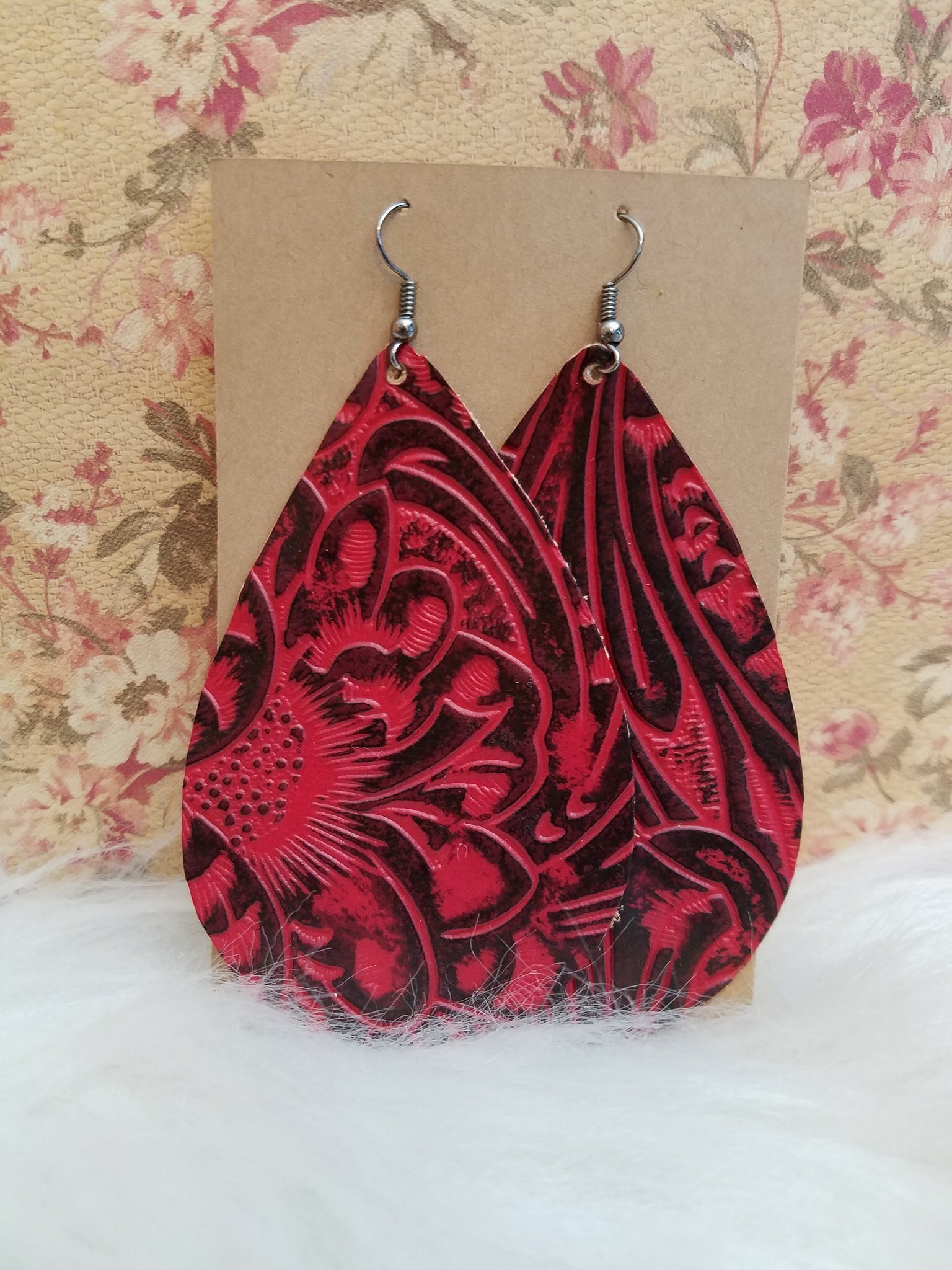 Tooled Leather Earrings