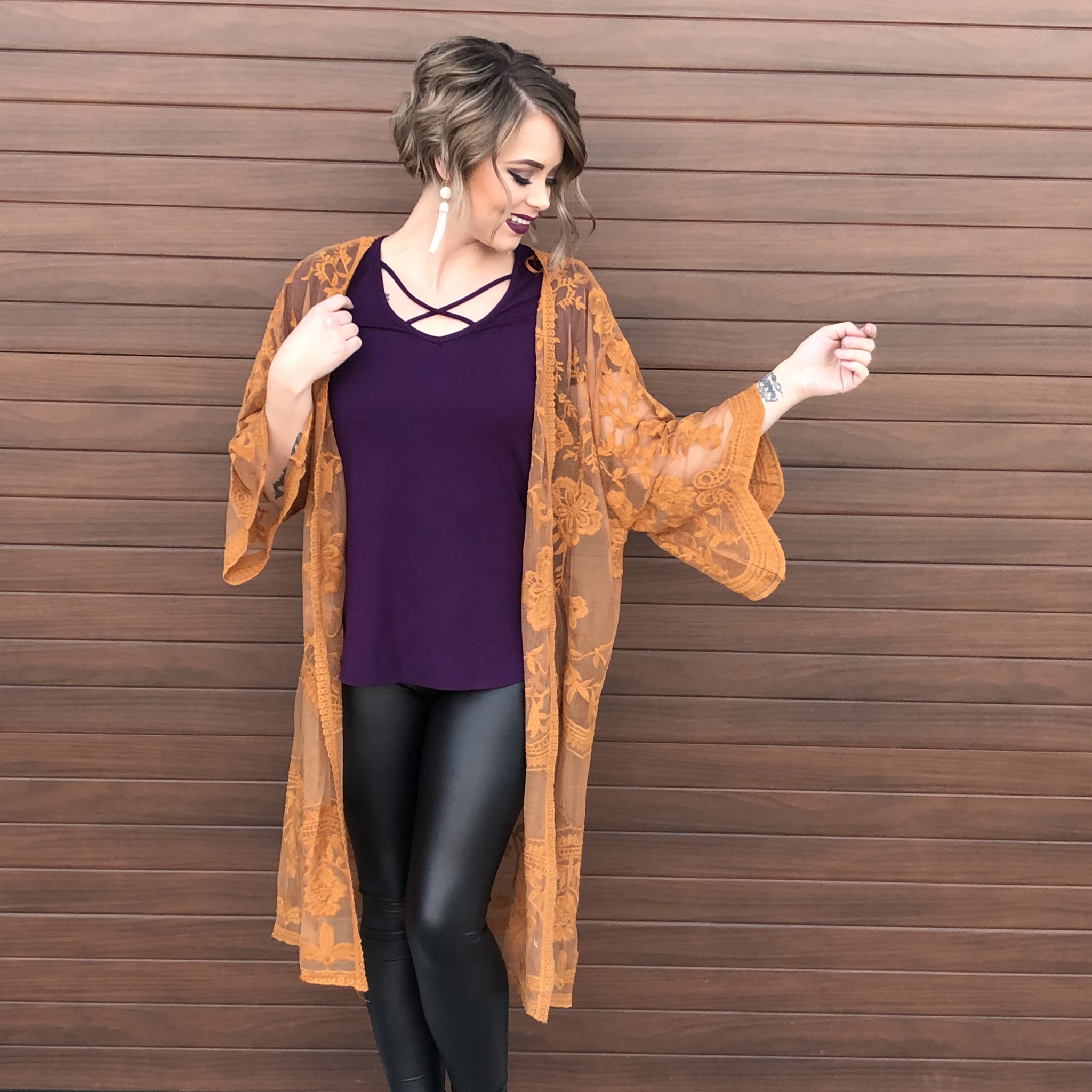 Mustard Lace Cardigan 99630