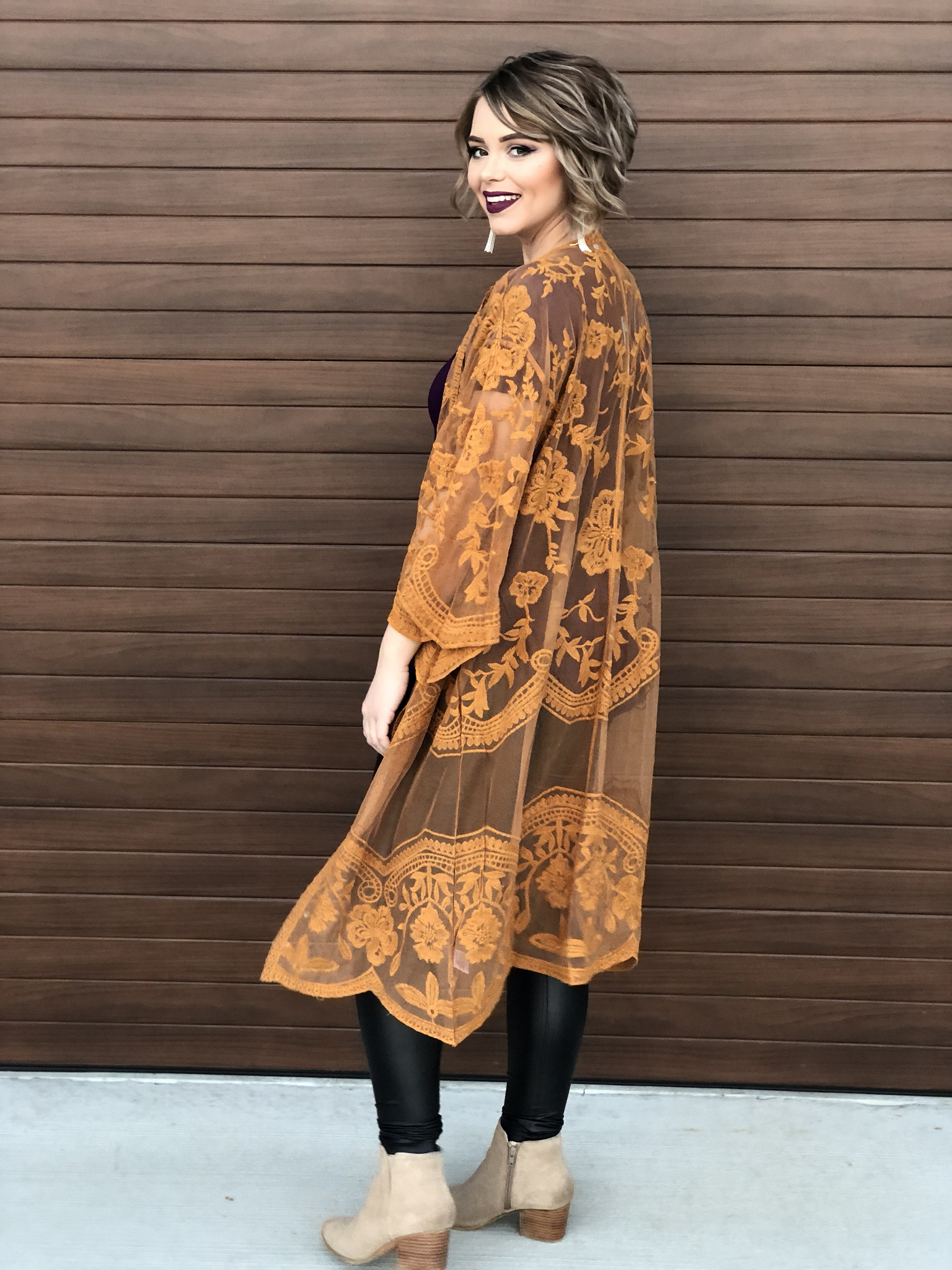Mustard Lace Cardigan