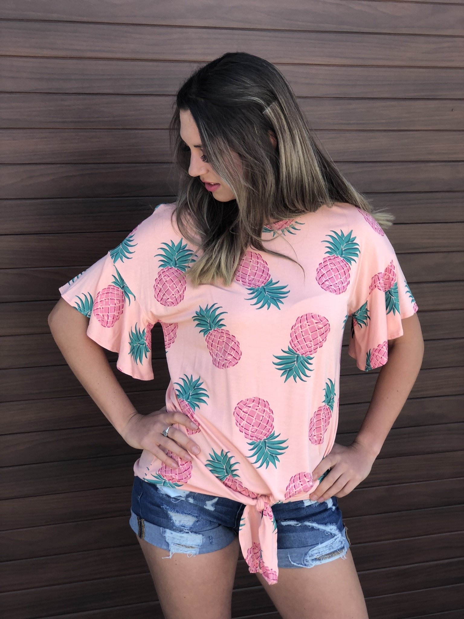 Peach Pineapple Tie Top 9998723