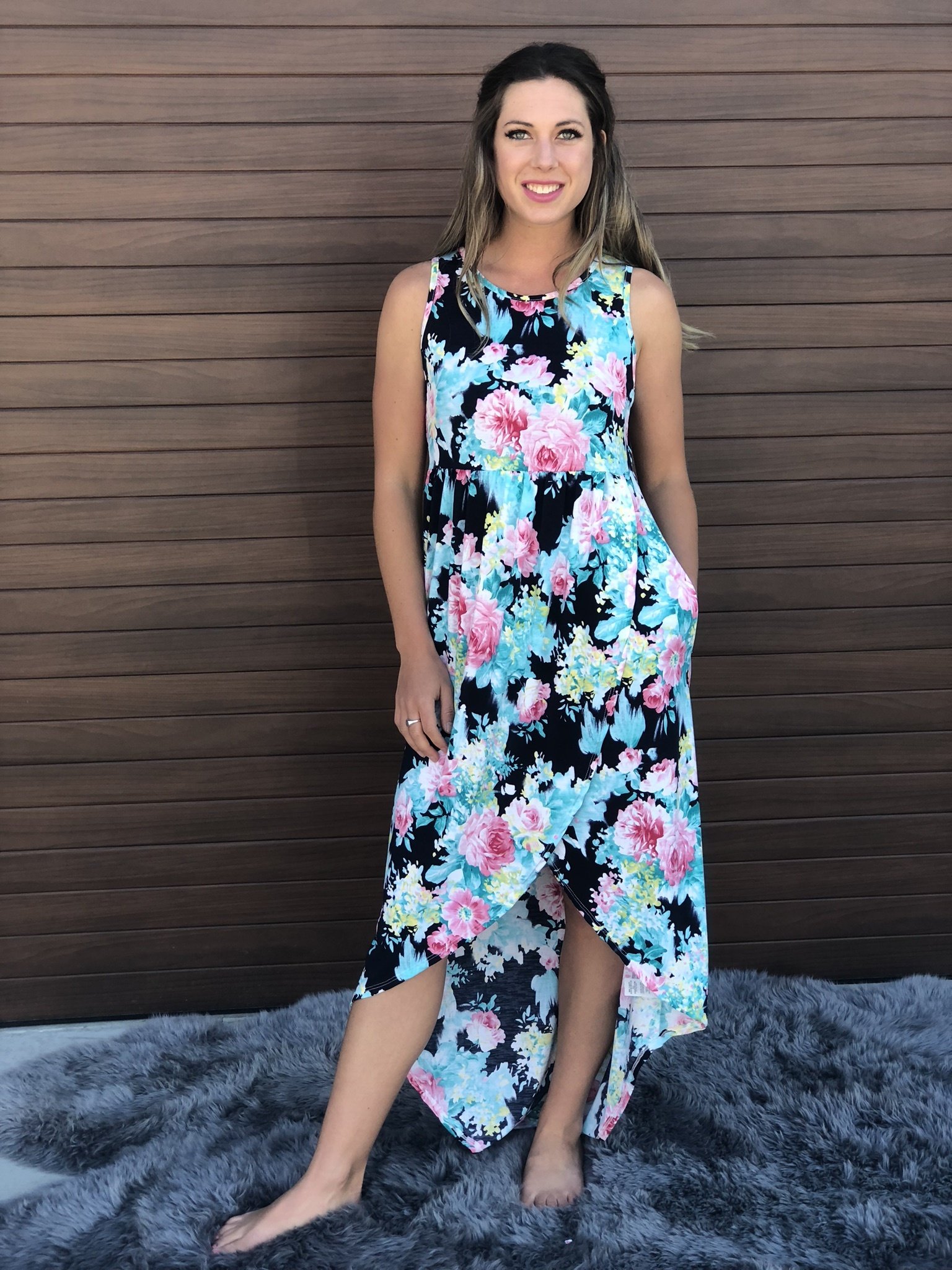 Maxi High Low Floral Dress 9998758