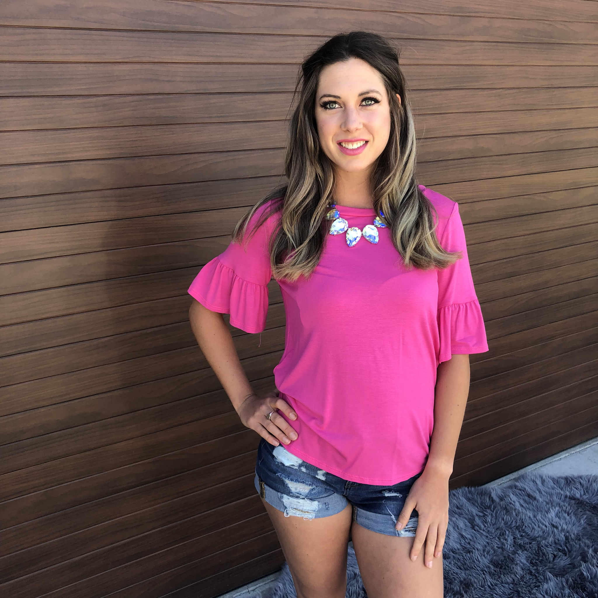 The Annabelle Ruffle Top - Pink 9998701