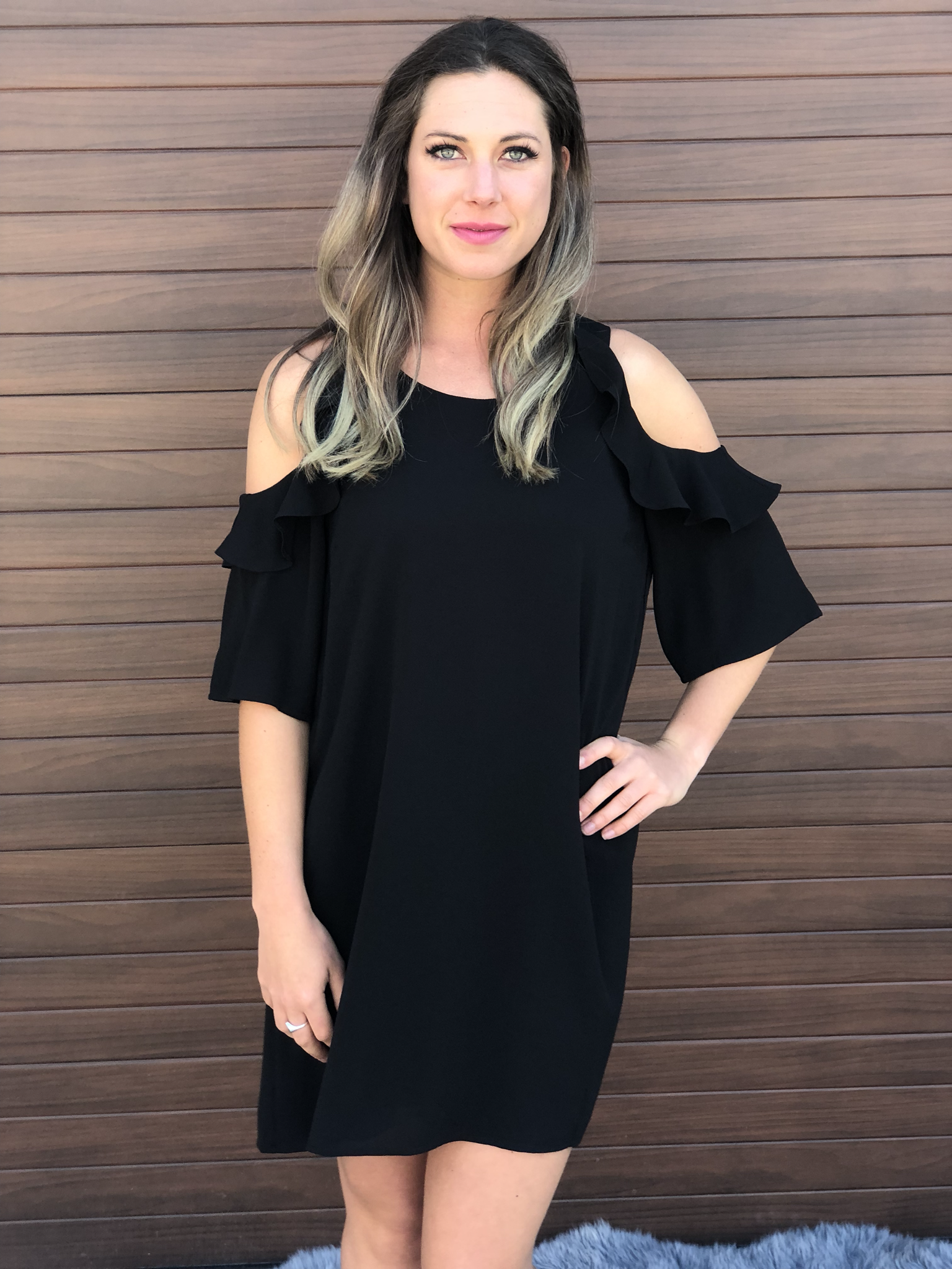The Victoria Ruffle Dress - Black - RESTOCK 9999324