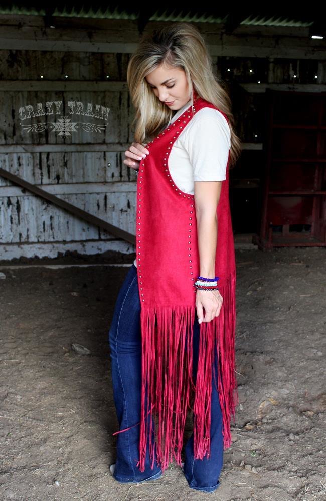 The Reno Red Studded Duster Vest1 9999288