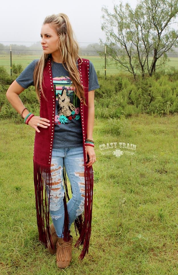 The Wyoming Wine Studded Duster Vest1 9999289