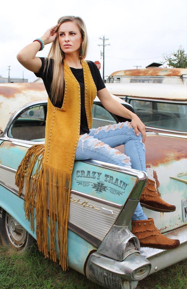 The Montgomery Mustard Studded Duster Vest1 9999286