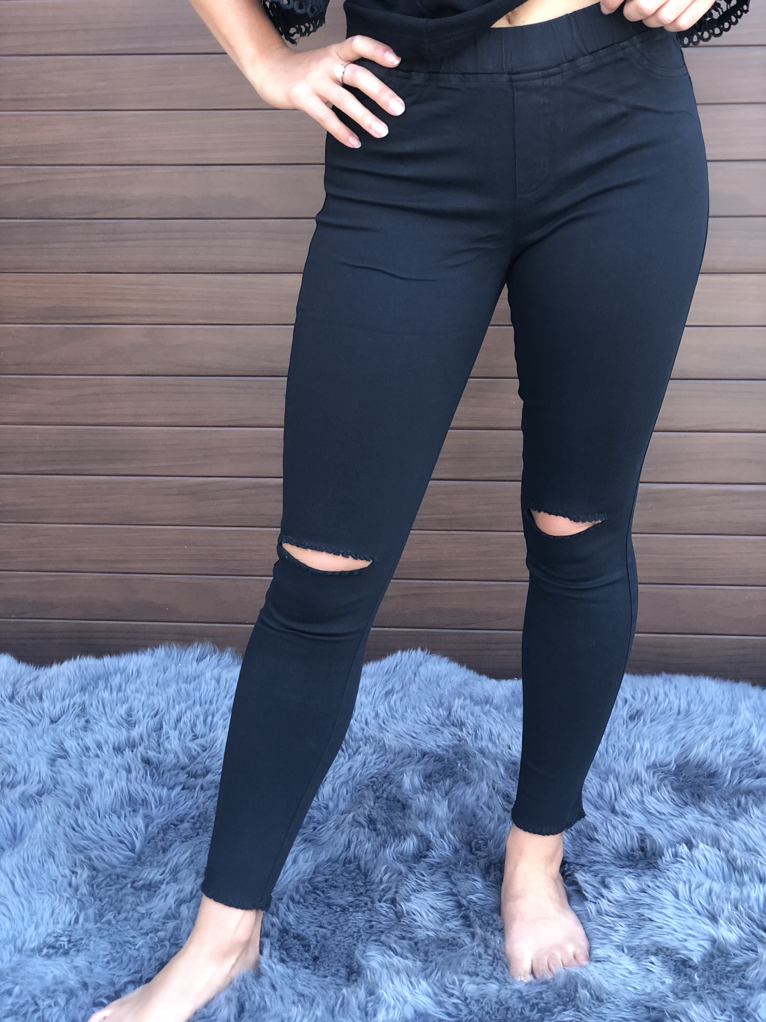 Cut Knife Jeggings - Black 9999294