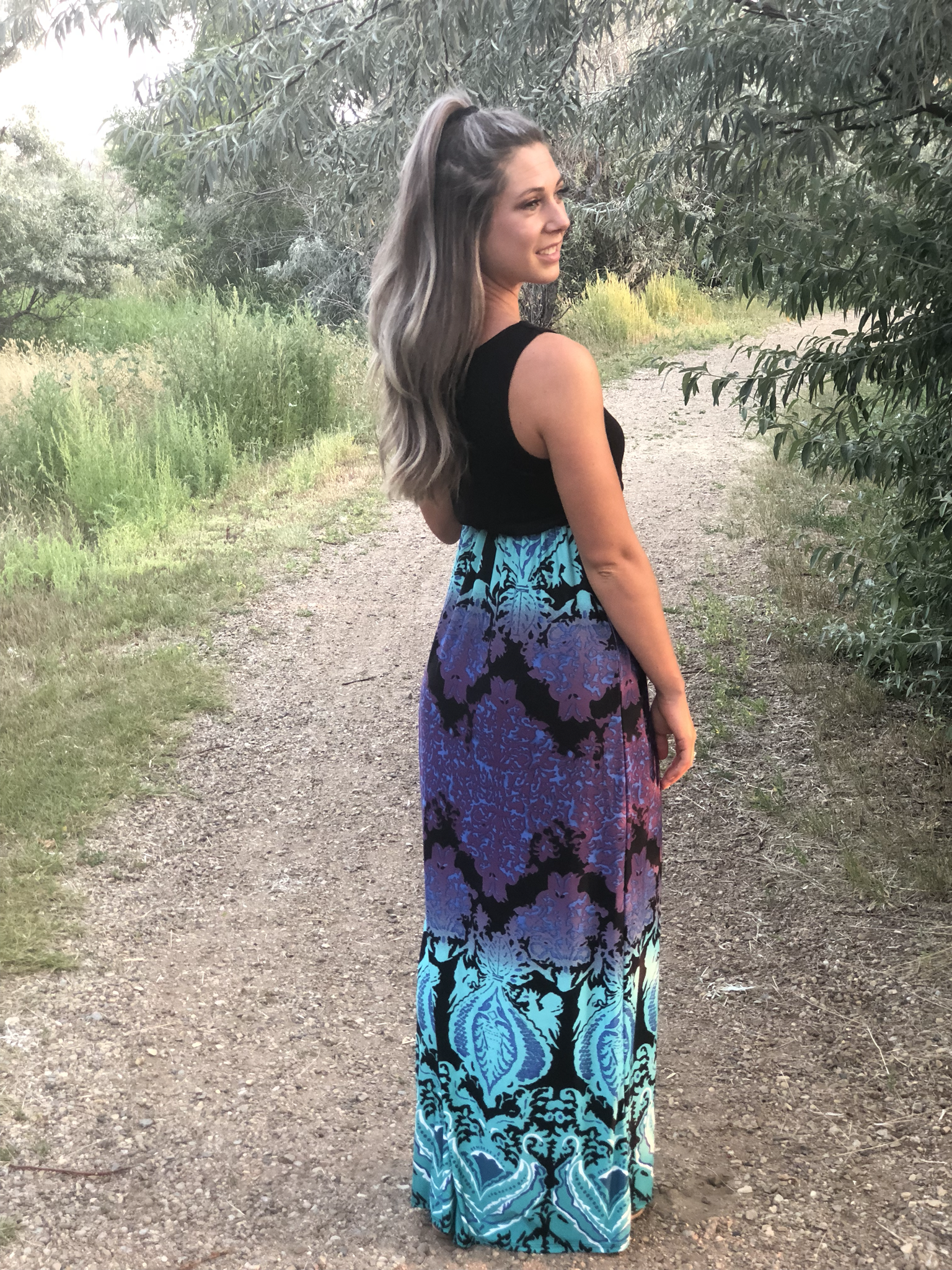 Aqua Purple Maxi dress 9999365