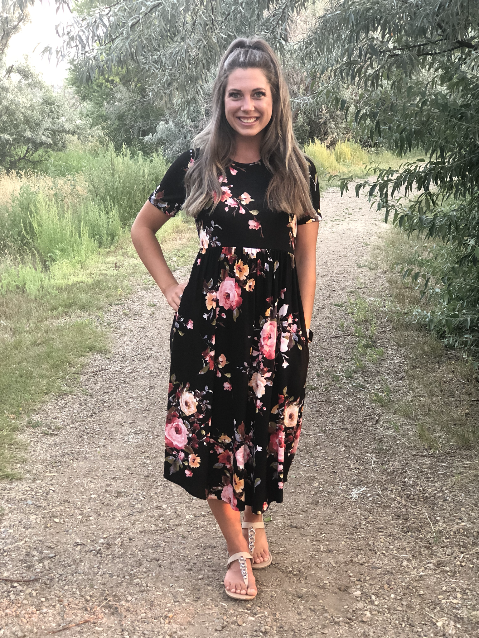 The Wadena Floral Dress - Black 9999438
