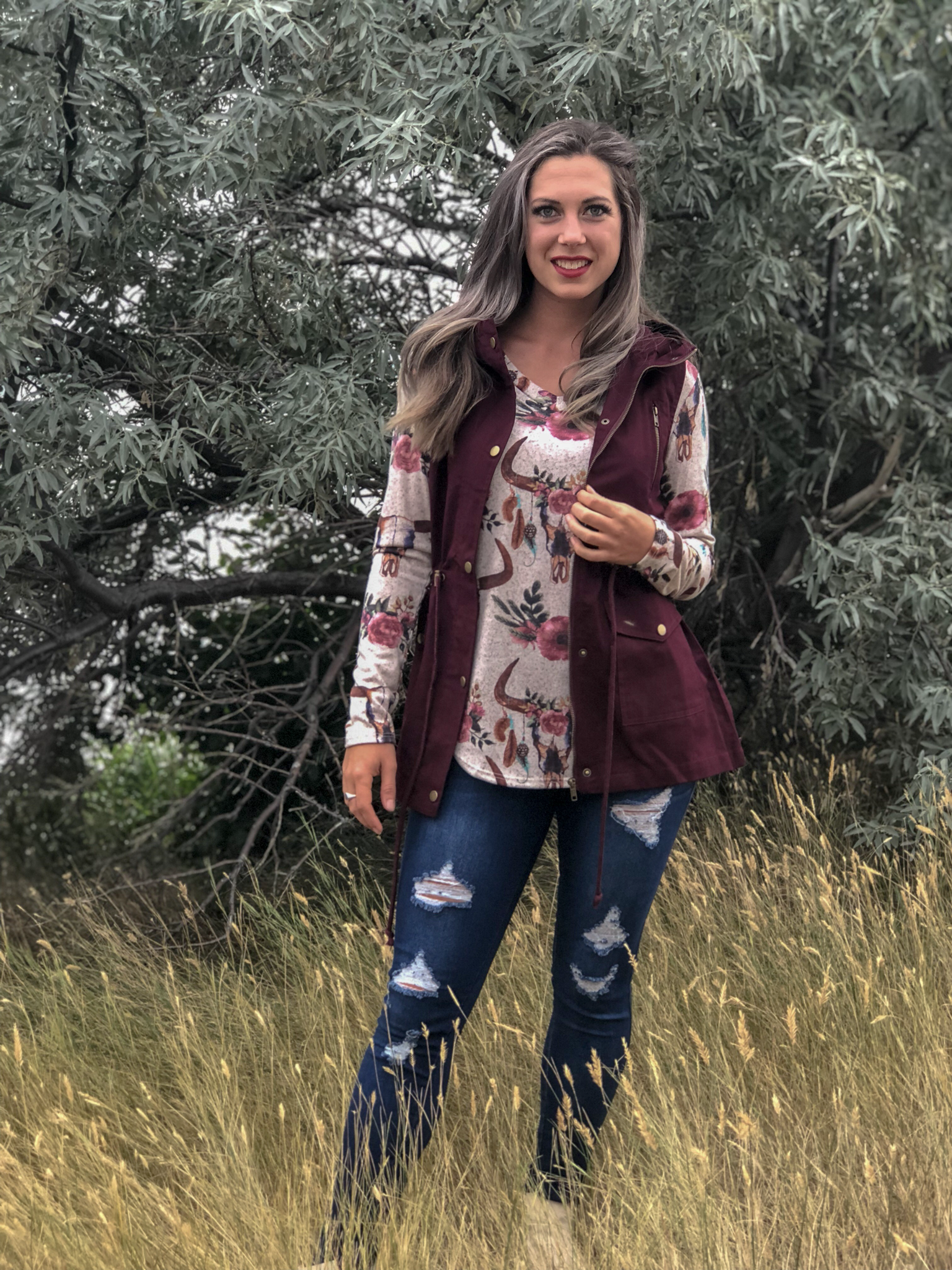 The Bentley Vest- Cranberry 9999557