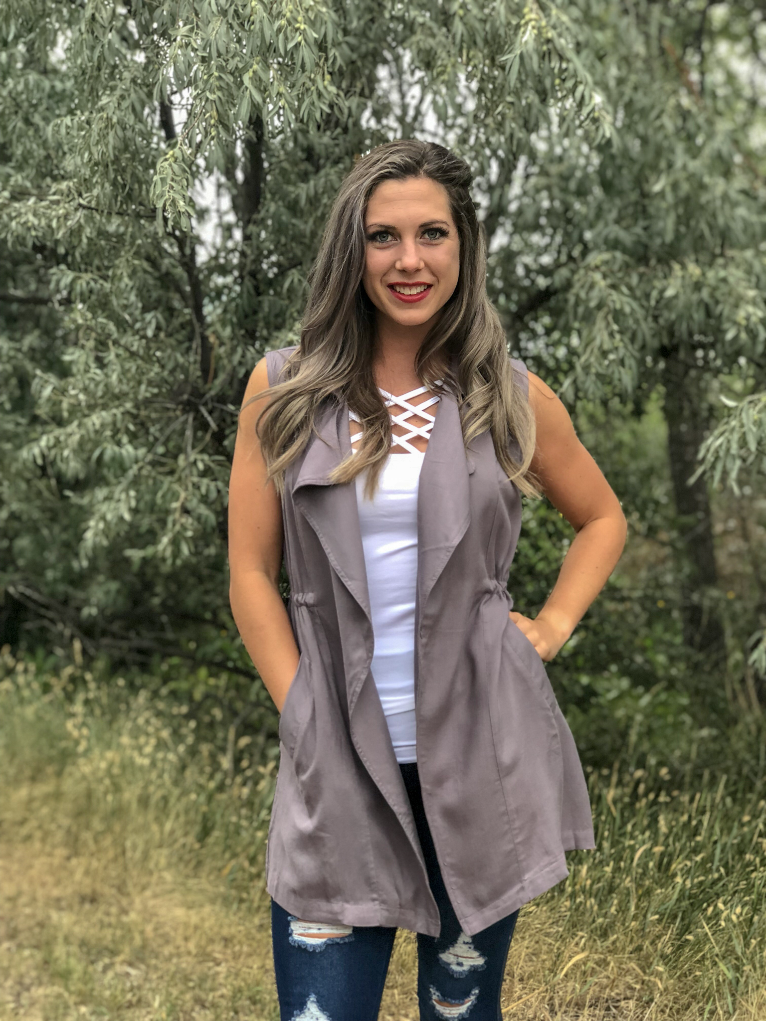 Trench Style Vest - Ash 9999515
