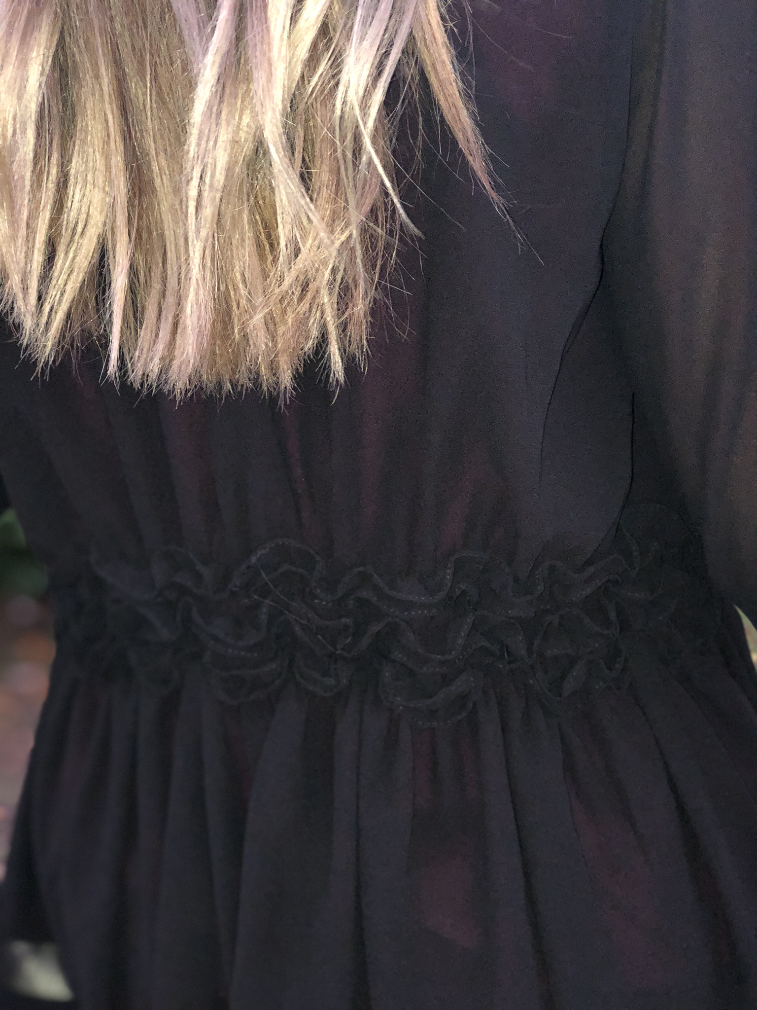 Black Long Sleeve Bell Cardigan with Ruffles