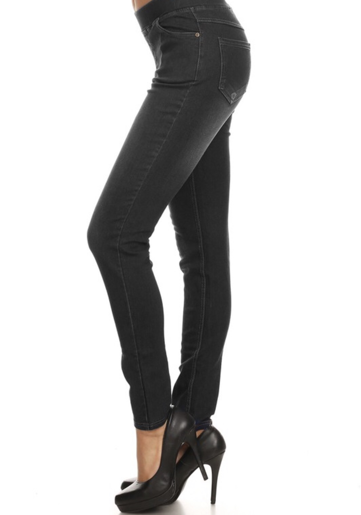 Crazy In Comfort Black Jeggings - 18041