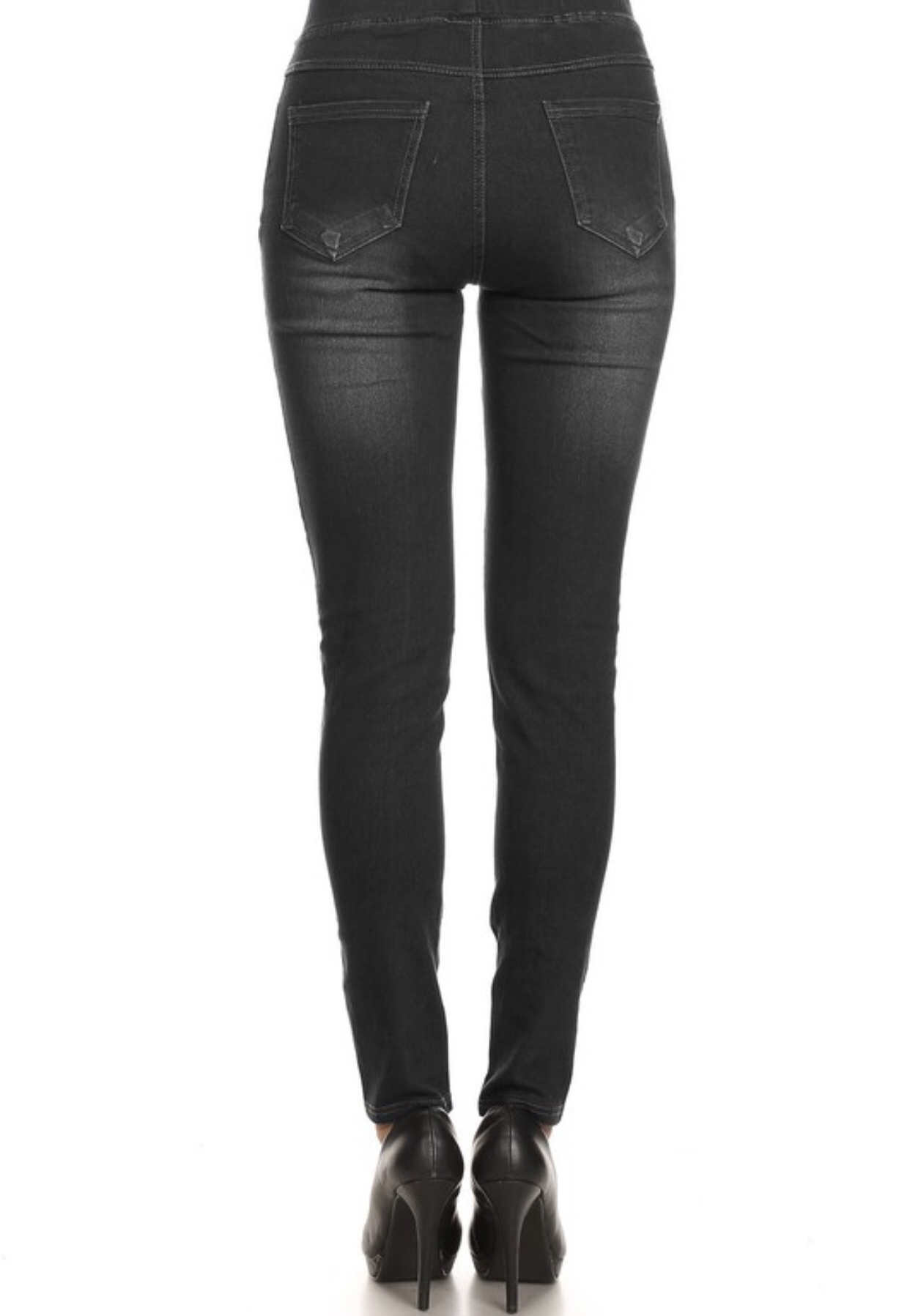 Crazy In Comfort Black Jeggings - 18041