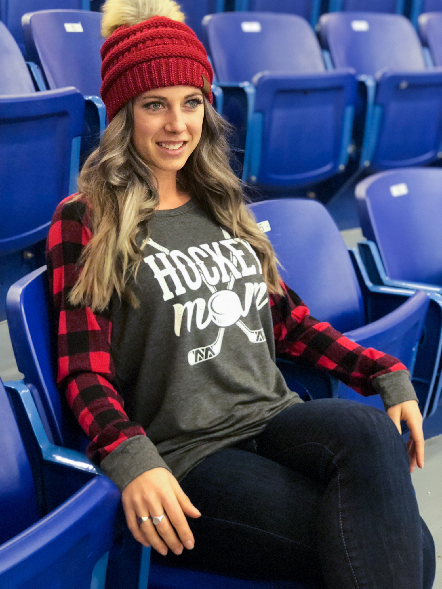 Hockey Mom Top - charcoal - Restock 81749