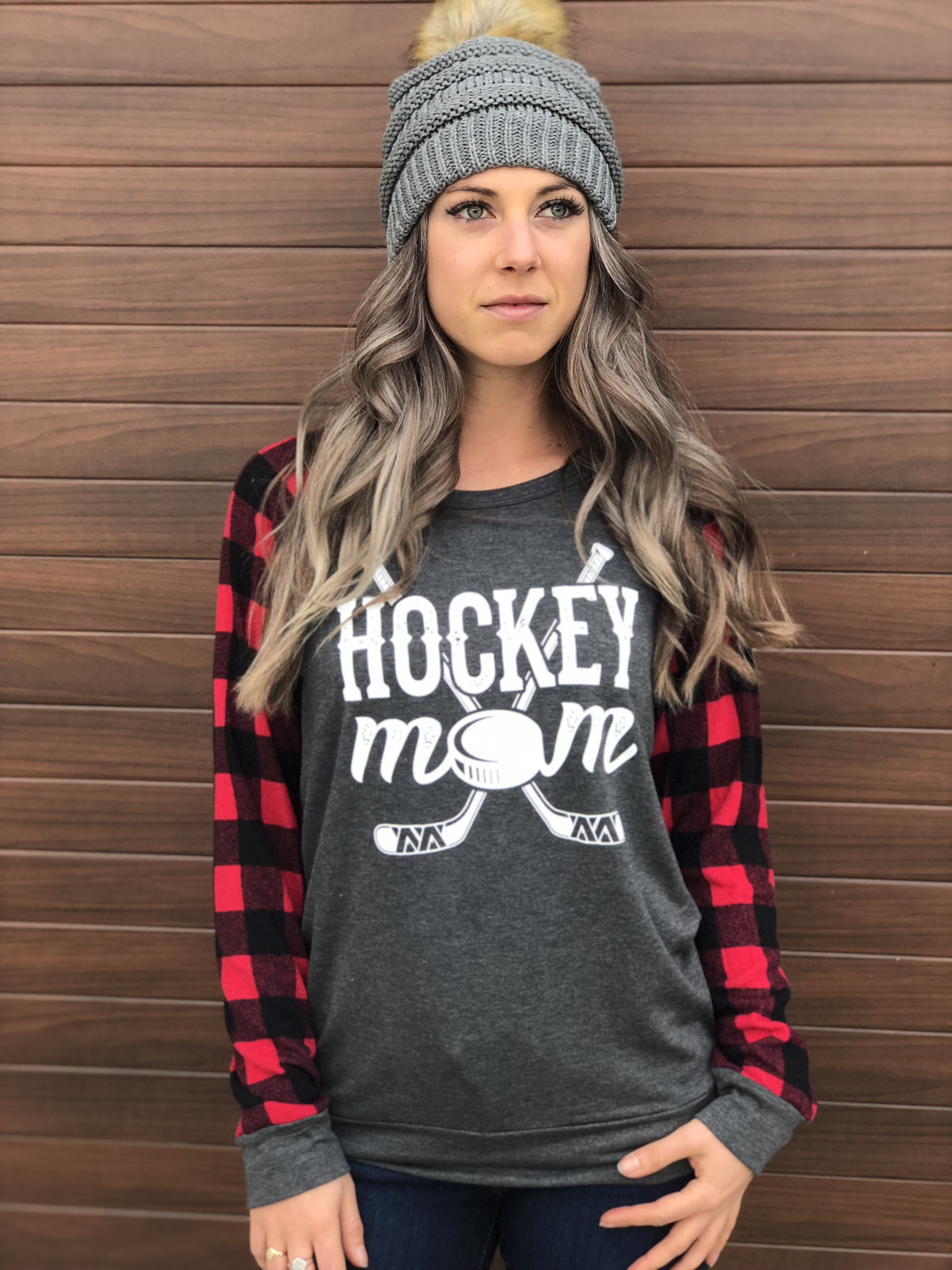 Hockey Mom Top - charcoal - Restock