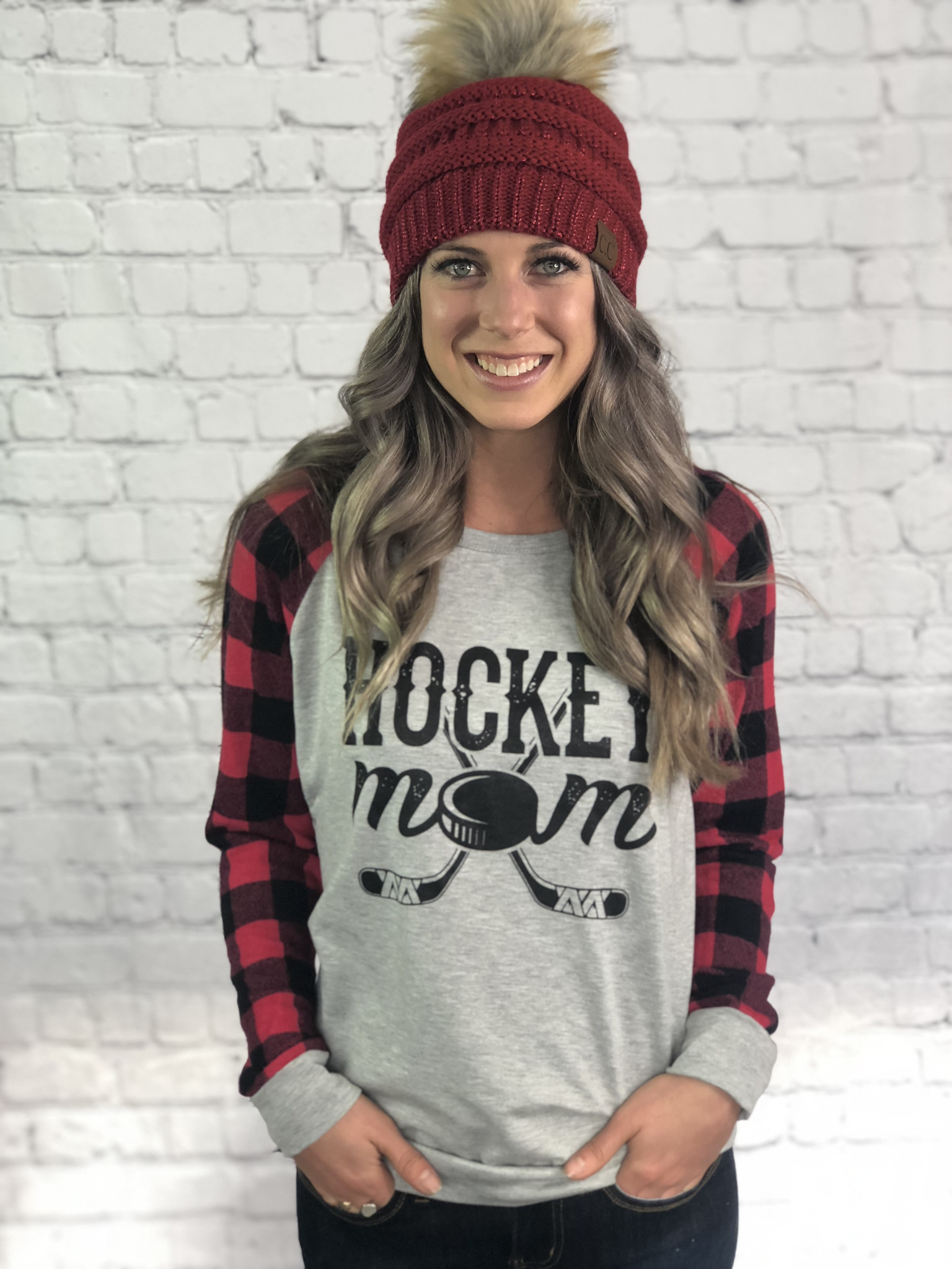 Hockey Mom Top - Light Grey1