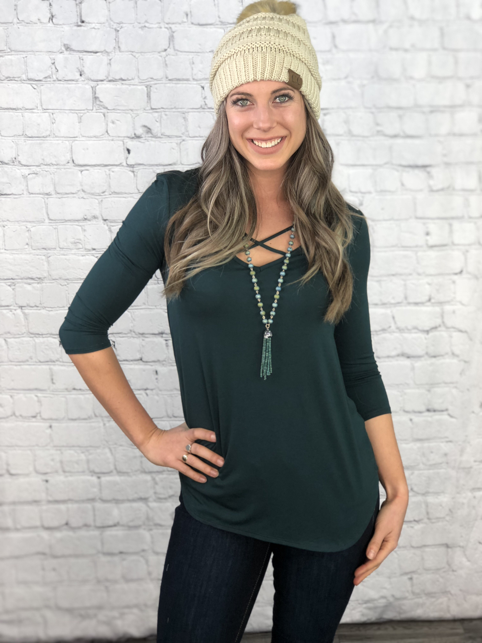 The Waterton 3/4 Sleeve Top - 3 Colours 999999906