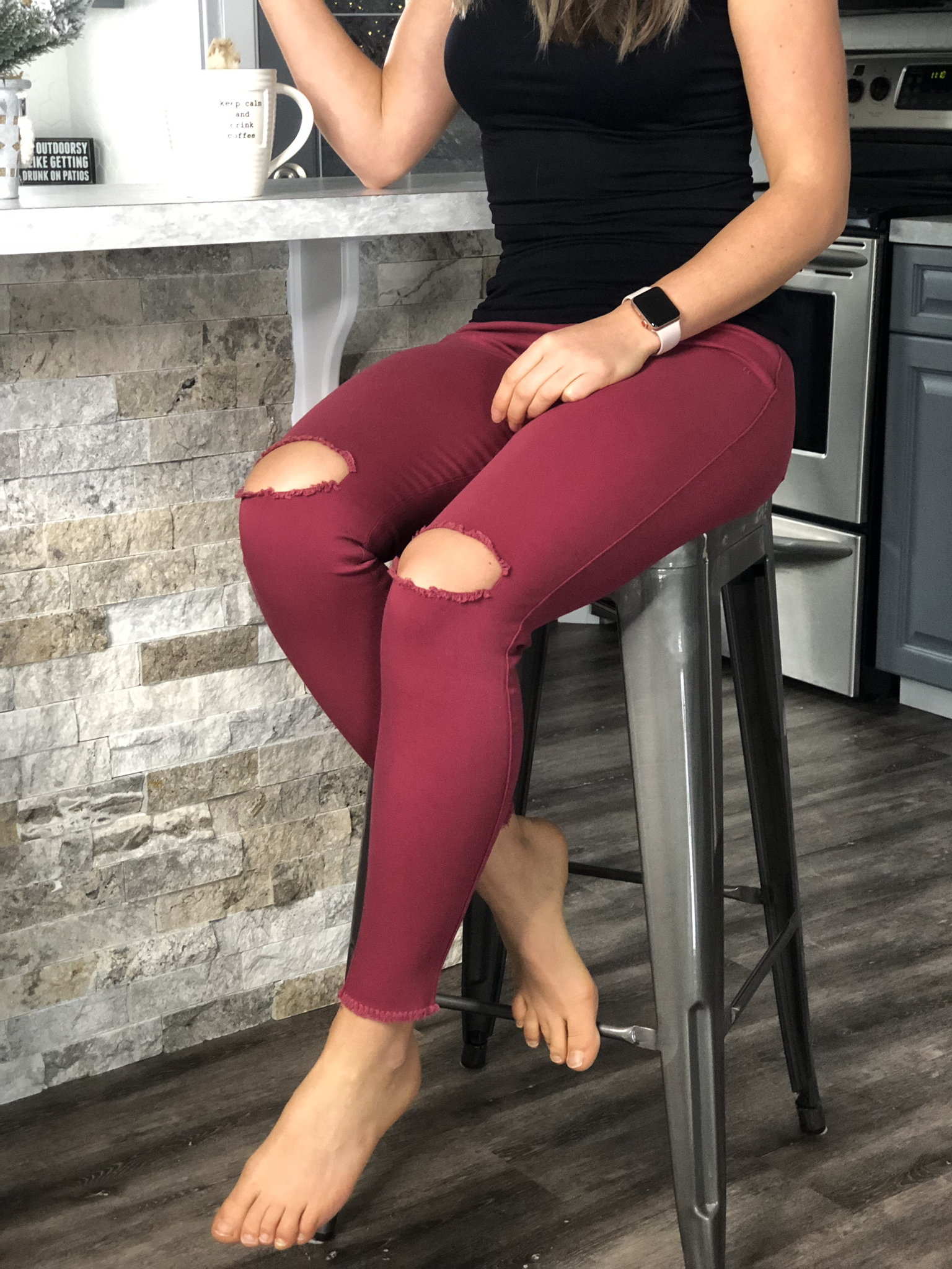 Cut Knife Jeggings - Red 9999999718