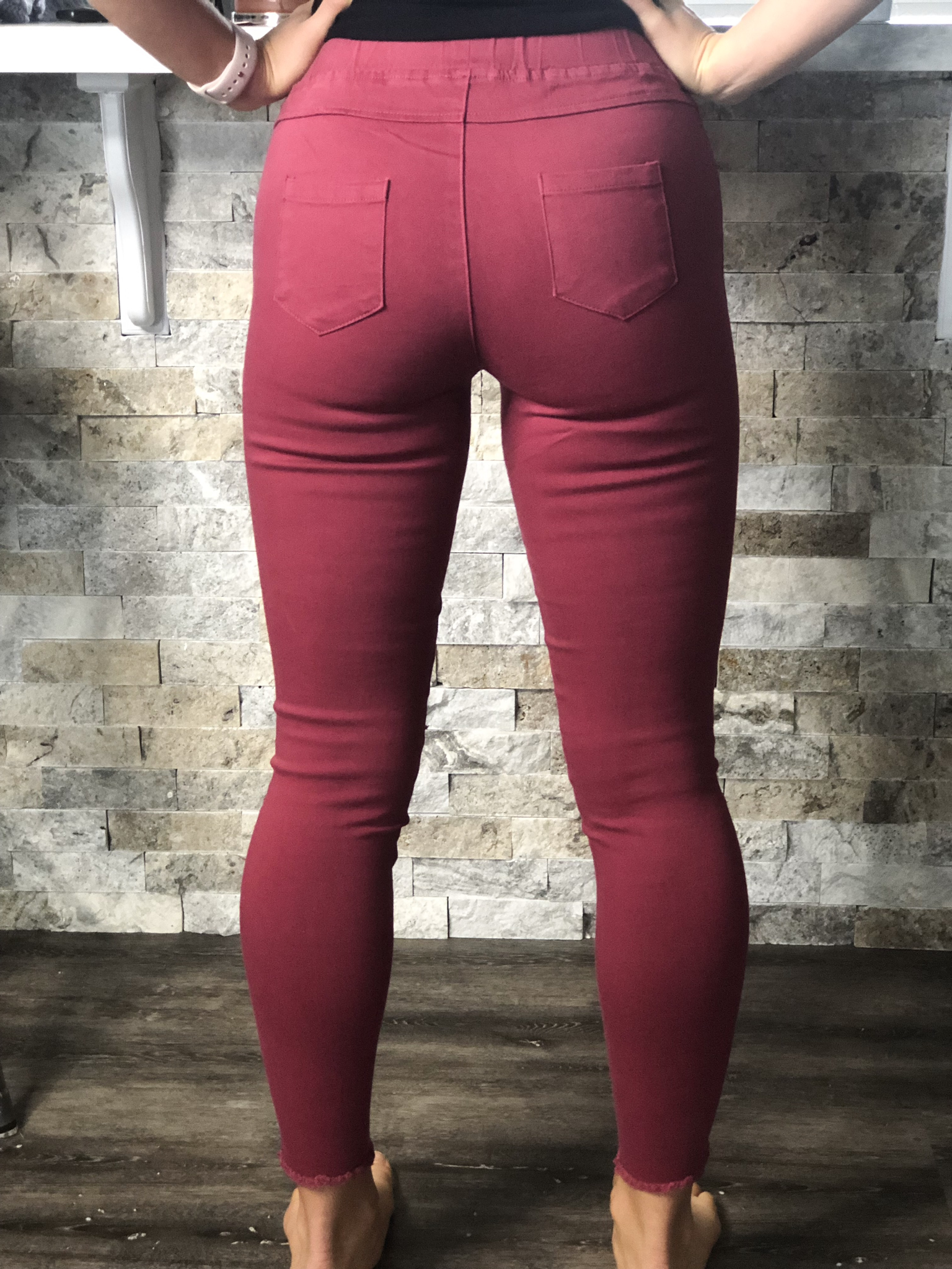 Cut Knife Jeggings - Red