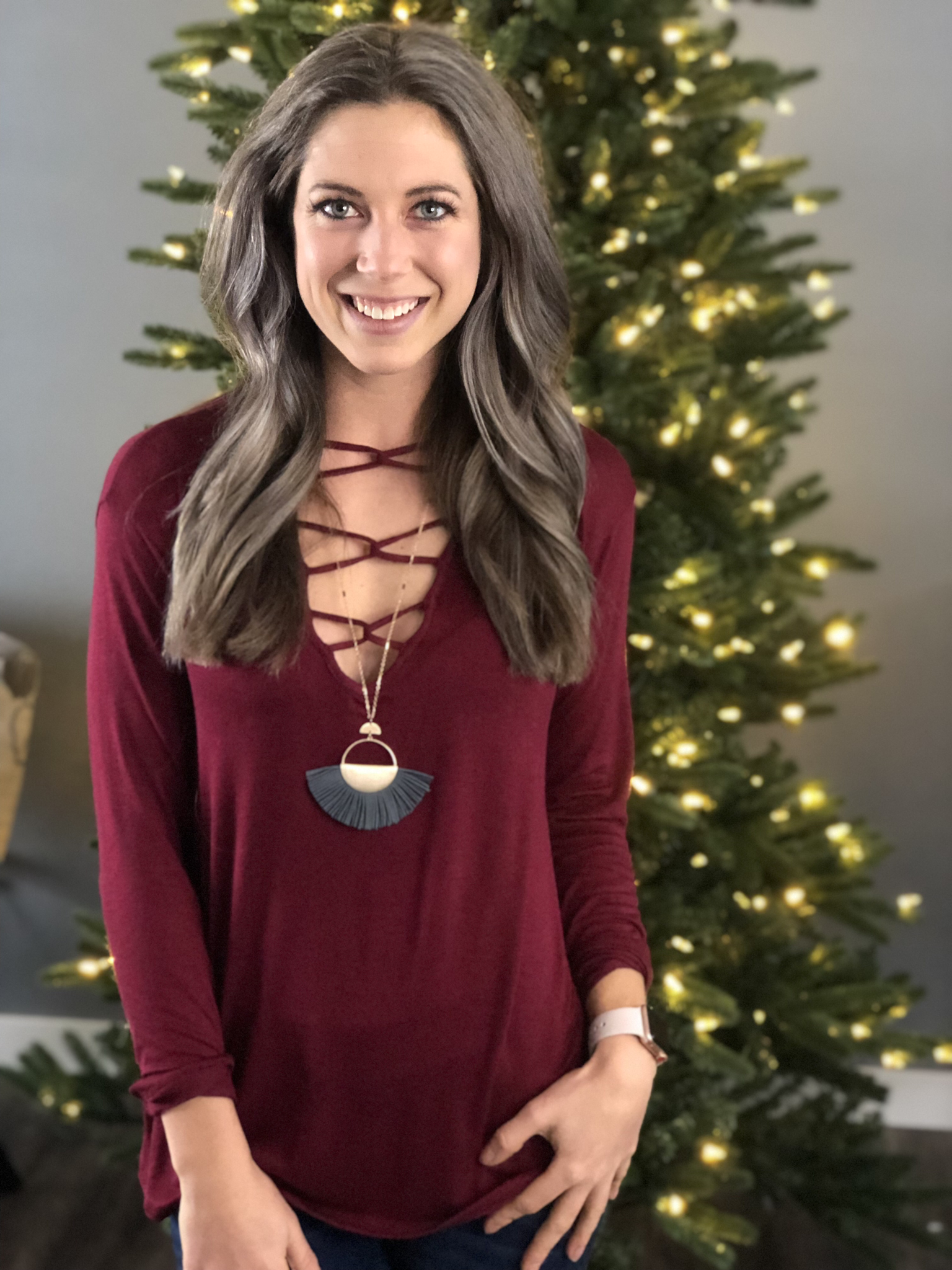 The Delilah Top - burgundy 8372