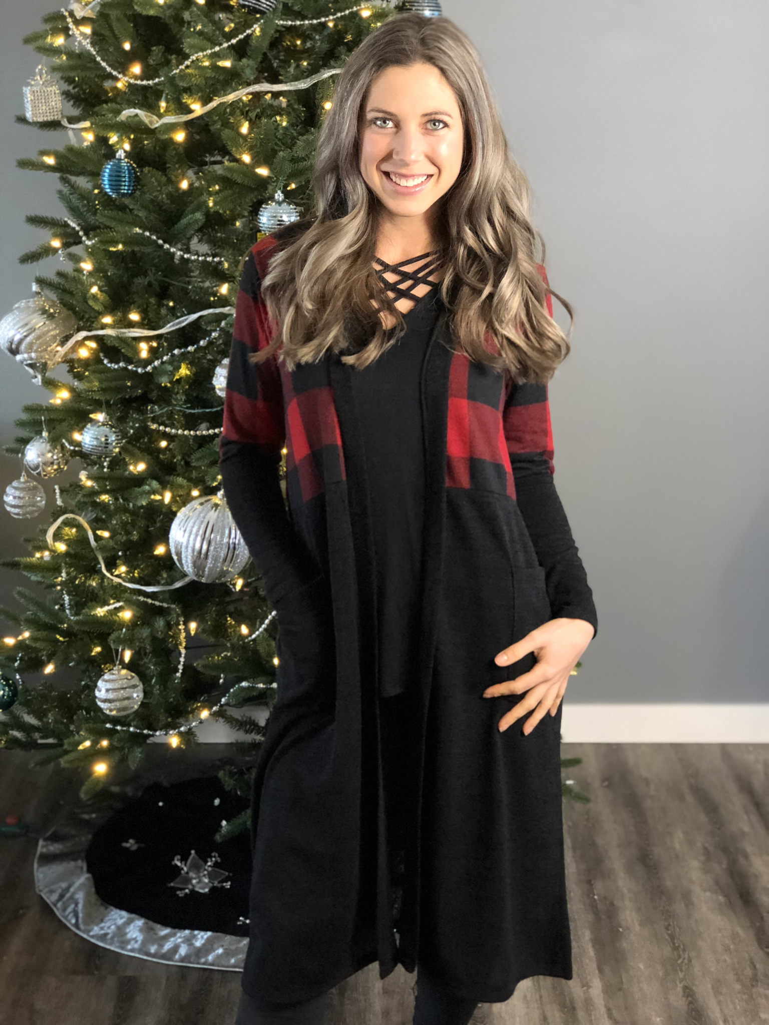 Peppermint and Presents hooded Cardigan 96745