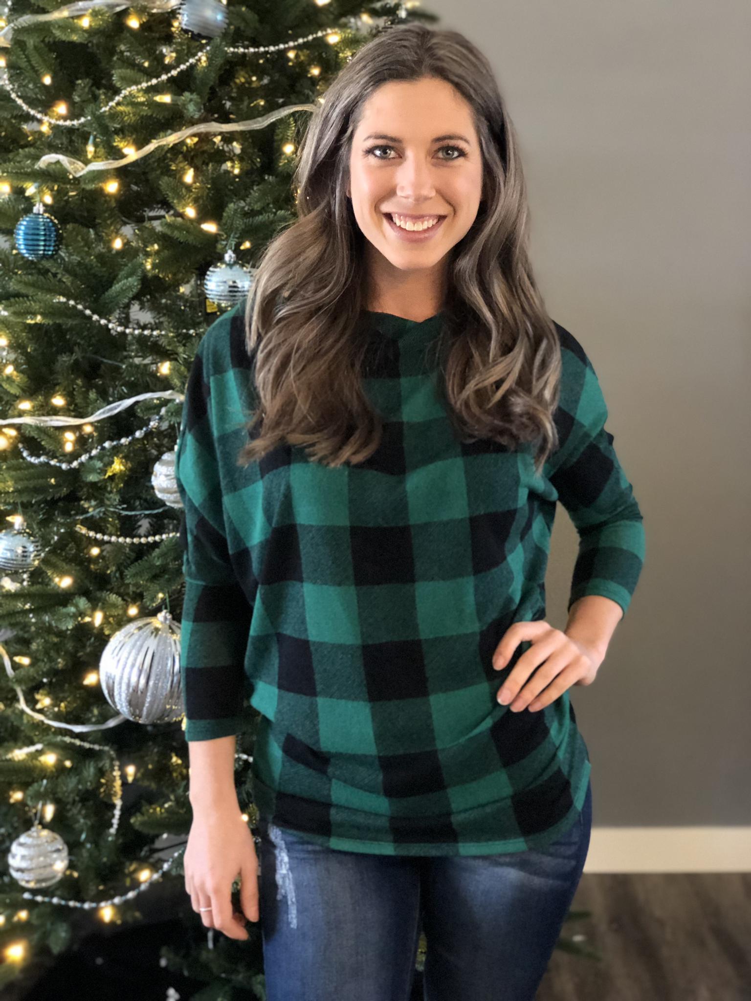 The Grinch Buffalo Plaid Top 9475