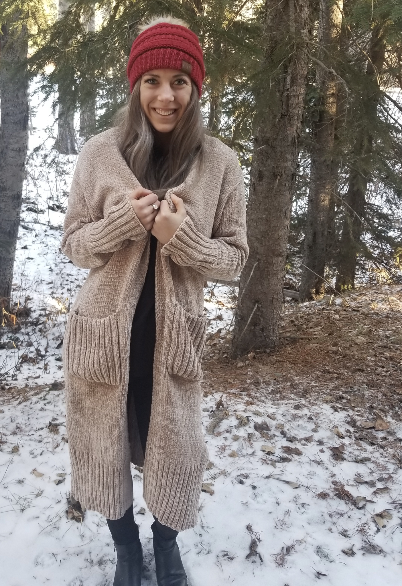 Taupe Chenille Cardigan 038441