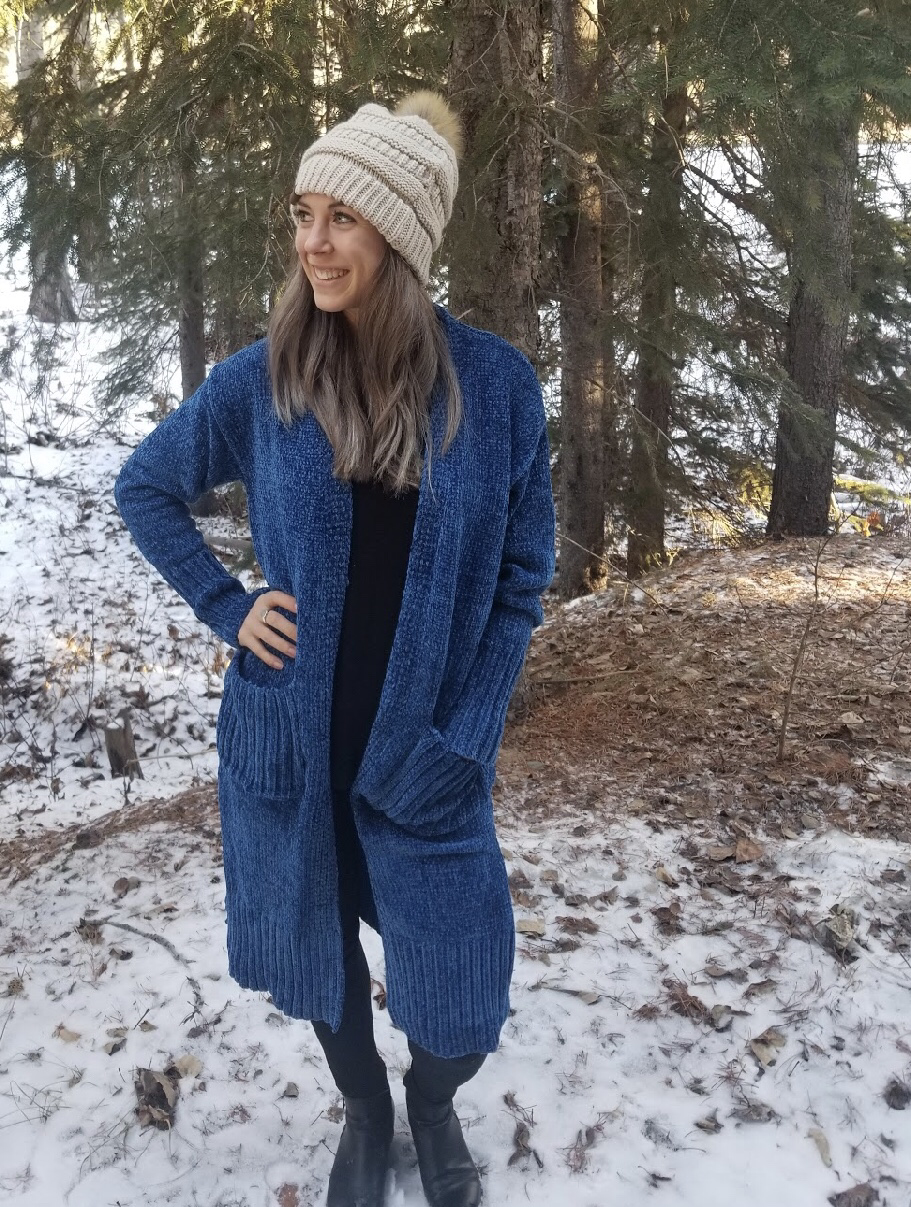 Blue Chenille Cardigan 938421