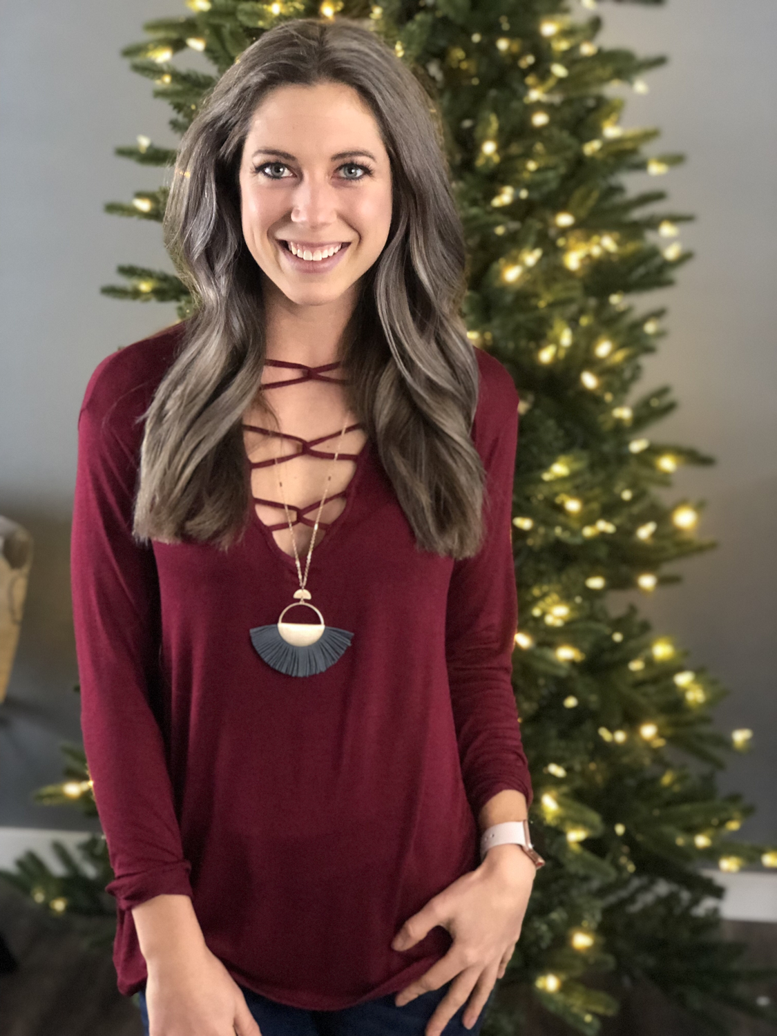 The Delilah Top - Burgundy - Restocked 98467