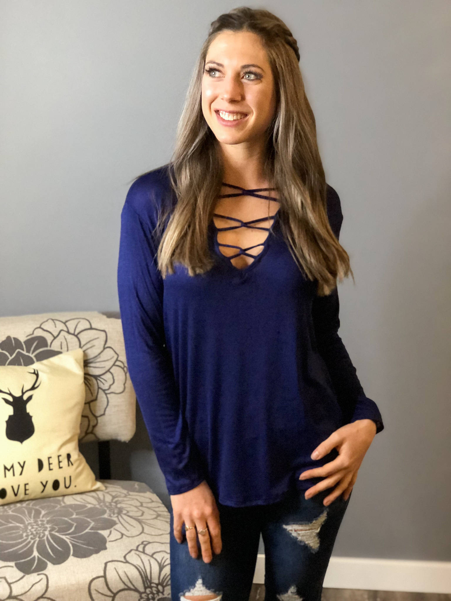 The Delilah Top - Navy 19237