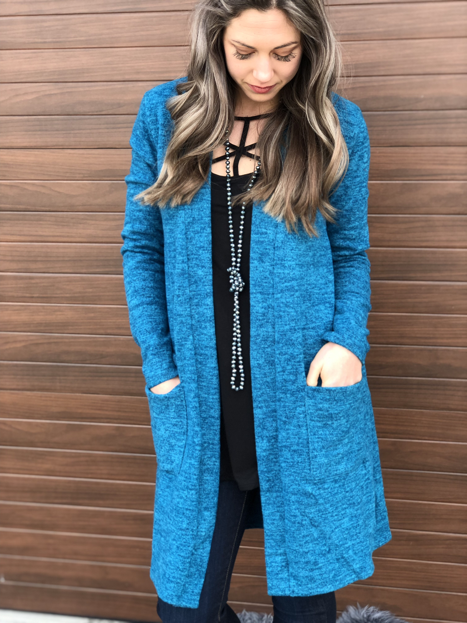 The Fireplace Cardigan - Teal 81512