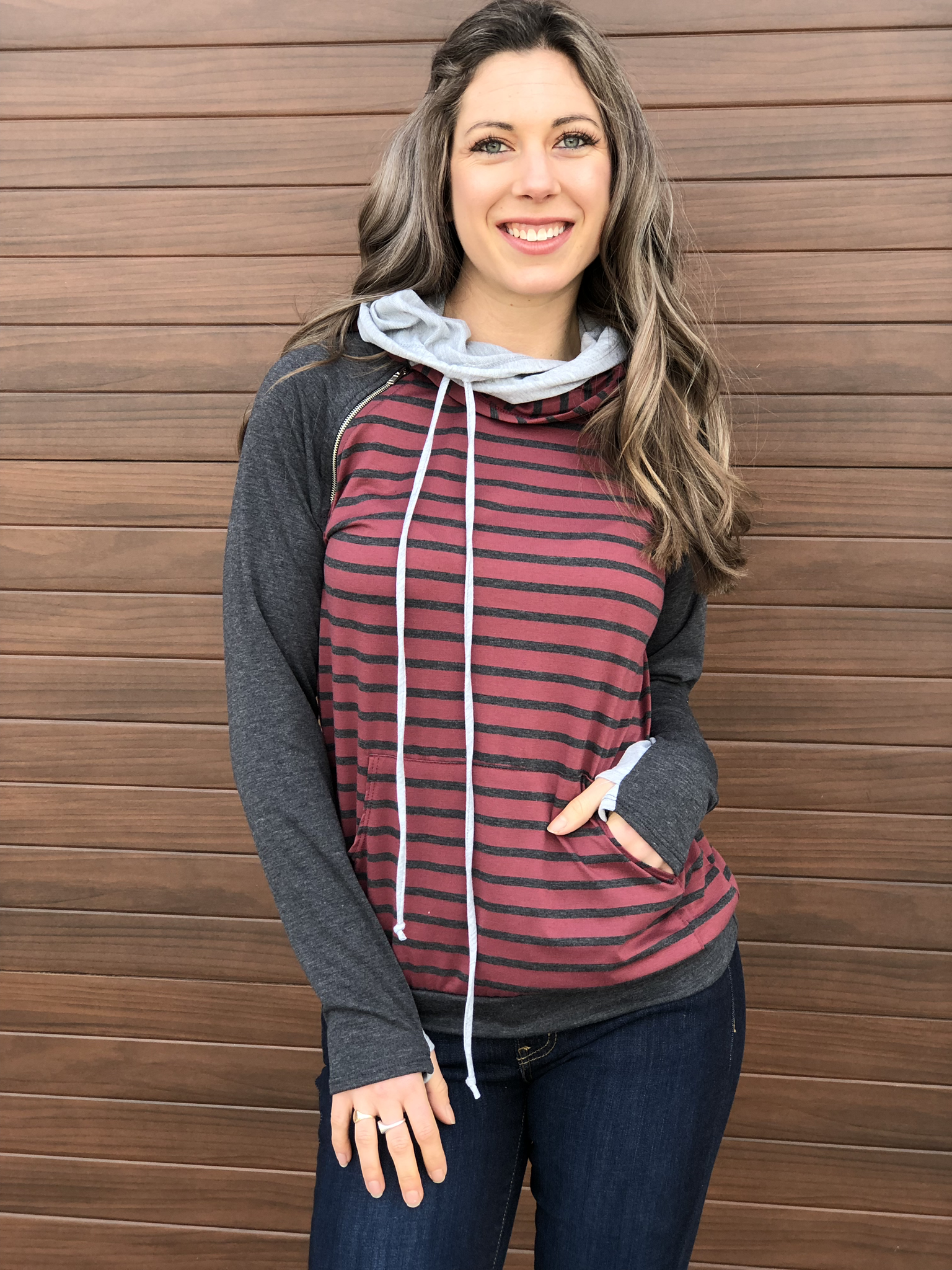 The South View Stripe Hoodie 81436