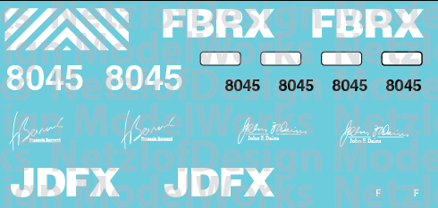 HLCX/JFDX/FBRX CEO Honor Unit #8045 Decal Set ND-936