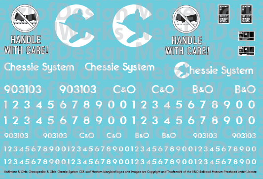 Chessie System Handle with Care Caboose Decals NW-C004
