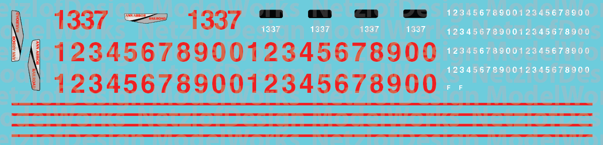 Ann Arbor Railroad - Yellow & Gray Locomotive Decals ND-946