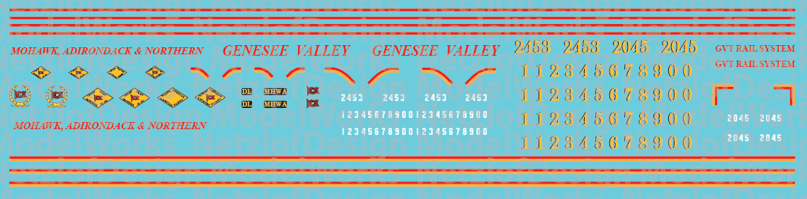 Mohawk, Adirondack & Northern Locomotive Decals ND-950