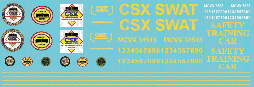 CSX/MCVX Safety Train Decals ND-951