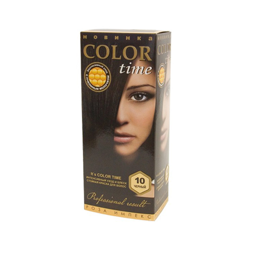 Гель- краска для волос Черный Color Time Роза Импекс 100 ml