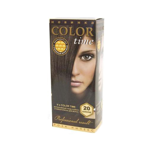 Гель- краска для волос Шоколад Color Time Роза Импекс 100 ml