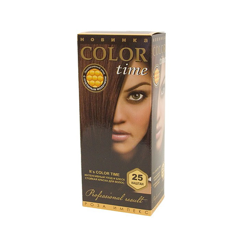 Гель- краска для волос Каштан Color Time Роза Импекс 100 ml